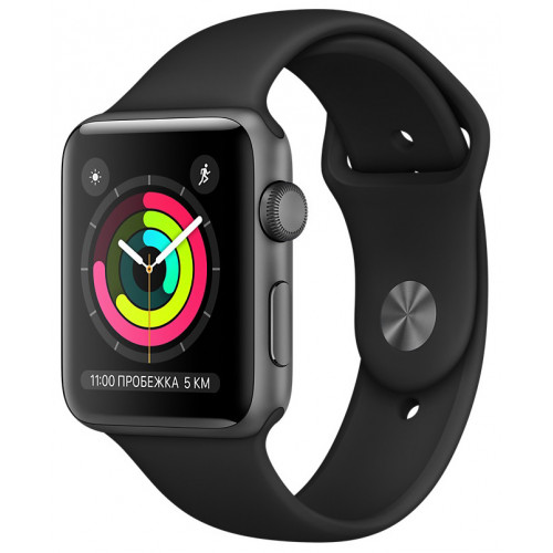Apple Watch Series 3 GPS 38mm Space Gray with Black Sport Band (MTF02) 