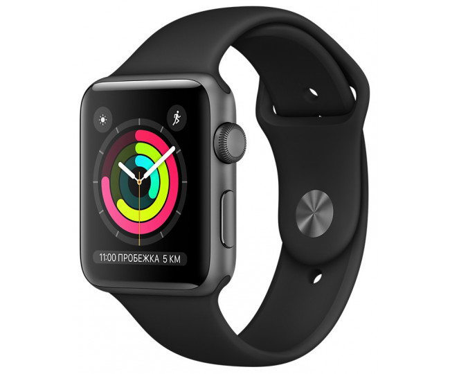 Apple Watch Series 3 GPS 38mm Space Gray with Black Sport Band (MTF02) 
