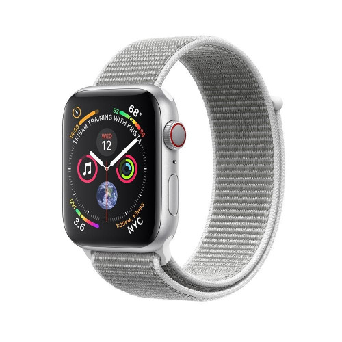 Apple Watch Series 4 GPS + LTE 44mm Silver Alum. w. Seashell Sport l. Silver Alum. (MTUV2)