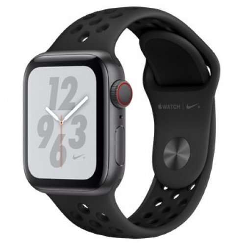 Apple Watch Series 4 Nike+ GPS + Cellular 40mm Gray c. w. Black Nike Sport b. (MTX82)
