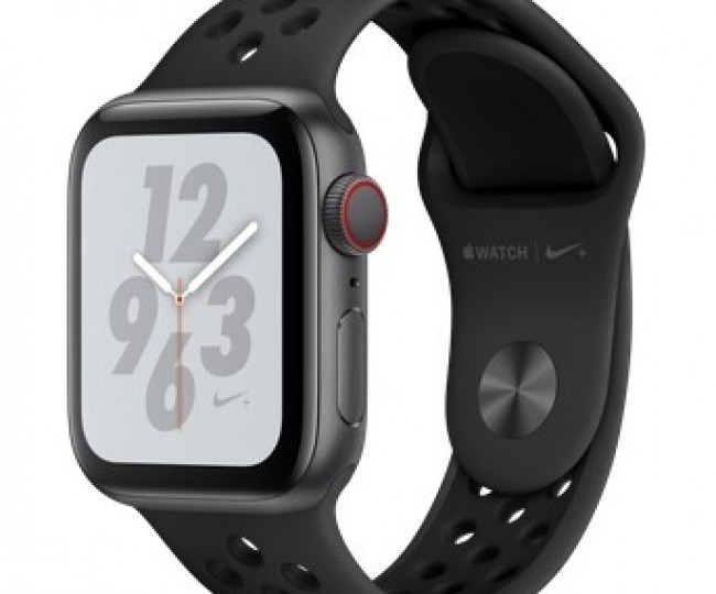 Apple Watch Series 4 Nike+ GPS + Cellular 40mm Gray c. w. Black Nike Sport b. (MTX82)