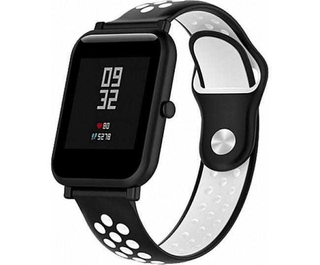 UWatch Silicone Double color strap for Amazfit Bip Black / White