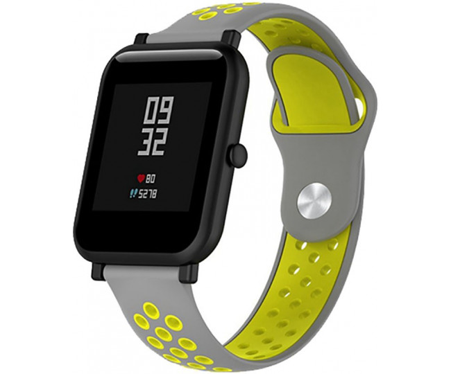 UWatch Silicone Double color strap for Amazfit Bip Grey / Yellow