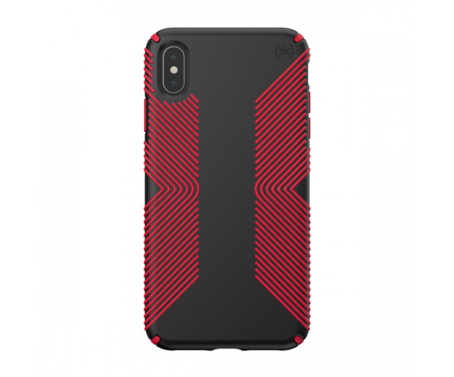 Чохол Speck Presidio Grip для iPhone XS Max Black / Dark Poppy Red (SP-117106-C305)