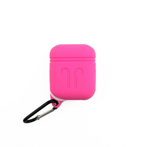 Чохол Airpods Silicone Case Sport Love з карабіном Pink