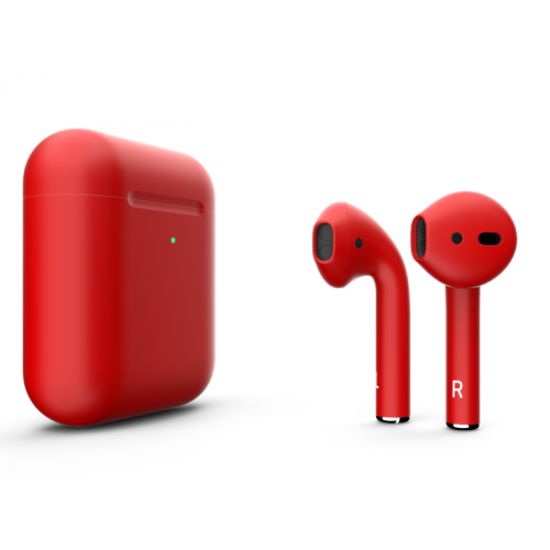 Навушники Apple AirPods 2 MRXJ2 з бездротовою зарядкою Red Matte (Червоні матові)