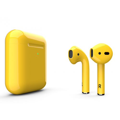 Навушники Apple AirPods 2 MRXJ2 з бездротовою зарядкою Yellow Gloss (Жовті глянцеві)