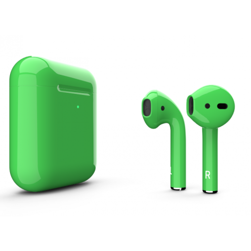 Навушники Apple AirPods 2 MRXJ2 з бездротовою зарядкою Lime Green Gloss (Зелені глянцеві)