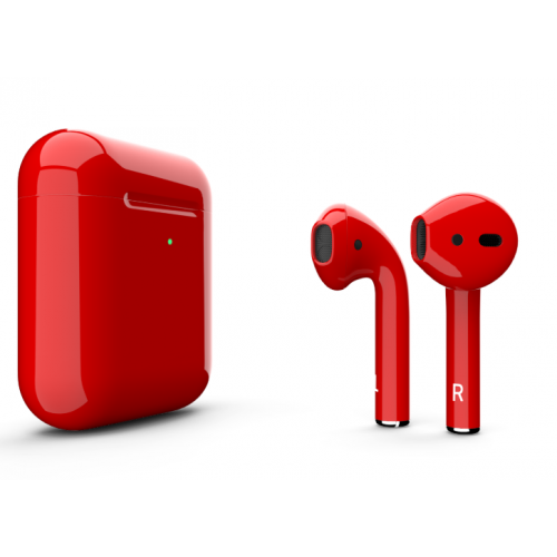 Навушники Apple AirPods 2 MRXJ2 з бездротовою зарядкою Red Gloss (Червоні глянцеві)