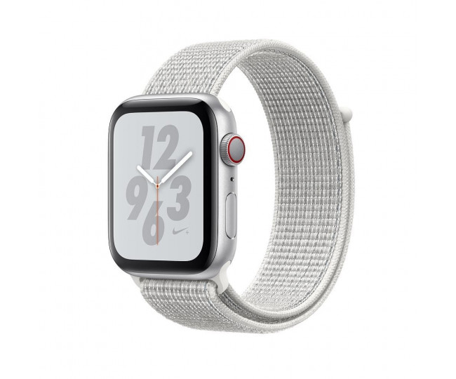 Apple Watch Nike+ Series 4 GPS + LTE 44mm Silver Alum. w. Summit White Nike Sport l. Silver Alum. (MTXA2)