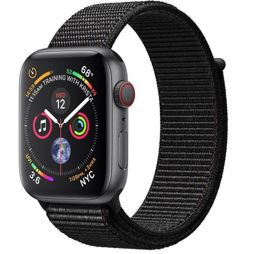 Apple Watch Series 4 GPS + LTE 44mm Gray Alum. w. Black Sport l. Gray Alum. (MTUX2)