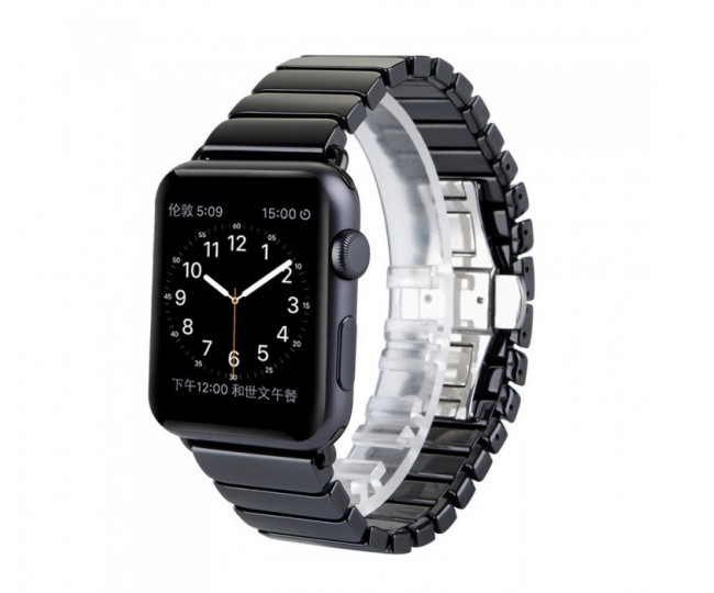 Керамічний ремінець 1-Bead Ceramic Band for Apple Watch 38/40 mm - Black