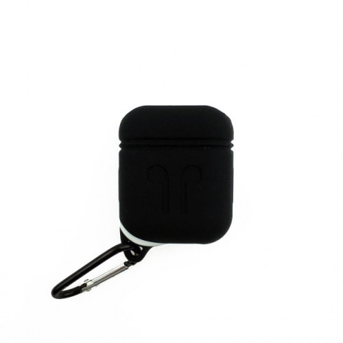 Чохол Airpods Silicone Case Sport Love з карабіном Black