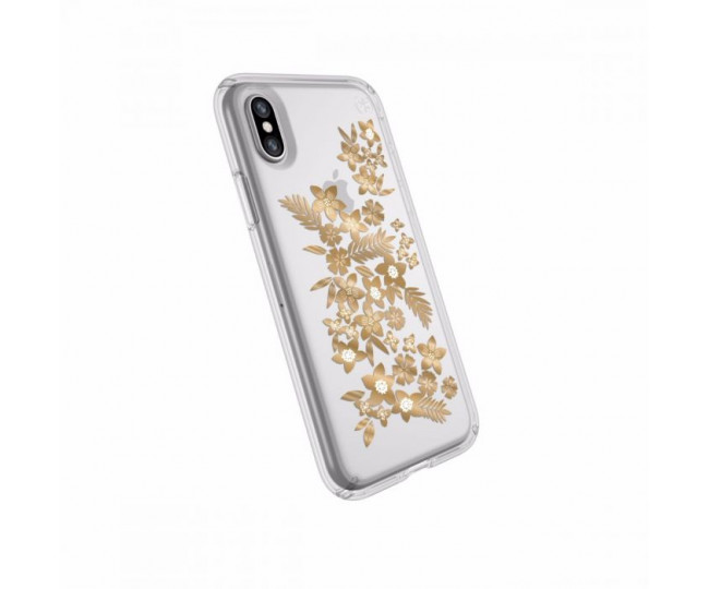 Чохол Speck Presidio Clear + Print для iPhone X/XS Shimmer Floral Metallic Gold(SP-103136-6677)