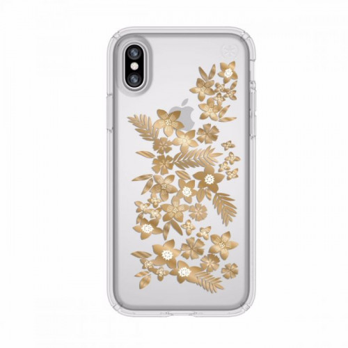 Чохол Speck Presidio Clear + Print для iPhone X / XS Shimmer Floral Metallic Gold (SP-103136-6677)