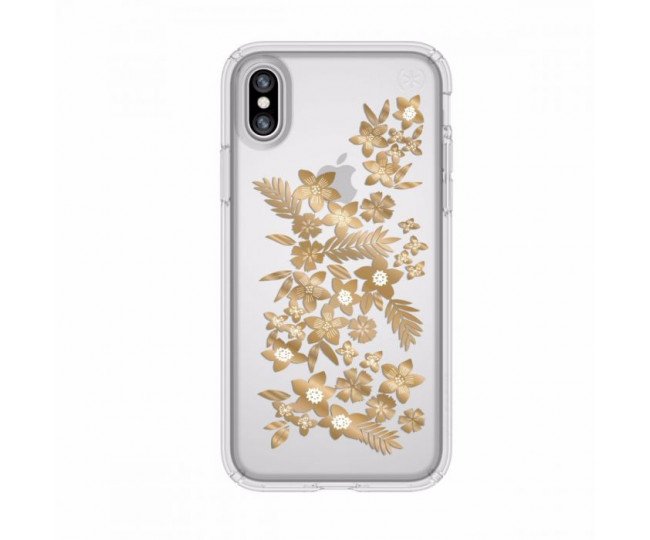 Чохол Speck Presidio Clear + Print для iPhone X/XS Shimmer Floral Metallic Gold(SP-103136-6677)