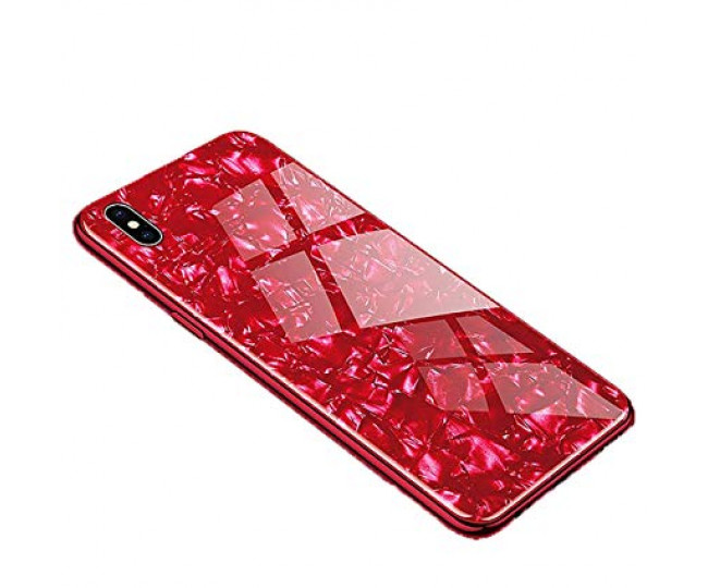 Чохол Proda Glass Marble для iPhone XS Max Red