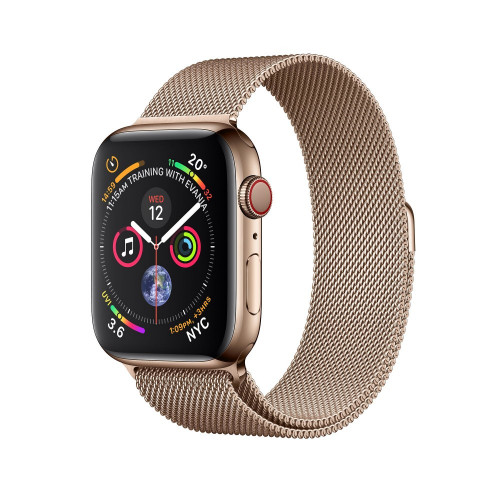  Apple Watch GPS Cellular 44mm Gold Stainless Steel Case with Gold Milanese Loop (MTV82 / MTX52)