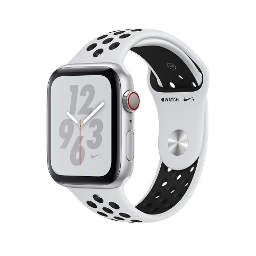 Apple Watch Nike Series 4 GPS LTE 44mm Silver Alum. w. Platinum/Black Nike Sport b. Silver Alum. (MTXC2)