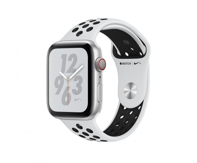 Apple Watch Nike Series 4 GPS LTE 44mm Silver Alum. w. Platinum/Black Nike Sport b. Silver Alum. (MTXC2)