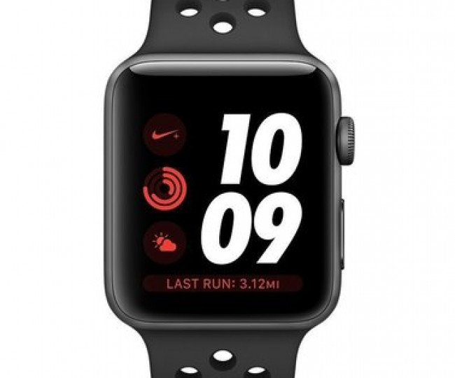 Apple Watch Series 3 Nike+ 42mm GPS + LTE Gray Aluminum Case w. Black Nike Sport B. (MTGW2)