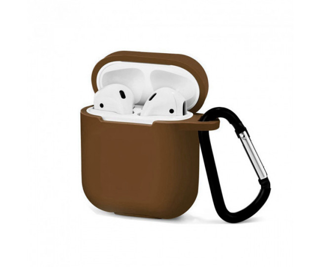 Чохол Airpods Silicon Case Sport з карабіном Brown