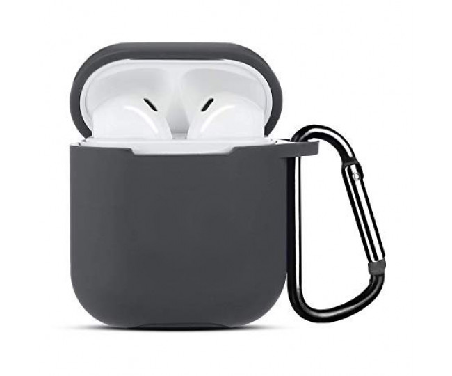 Чохол Airpods Silicon Case Sport з карабіном Gray