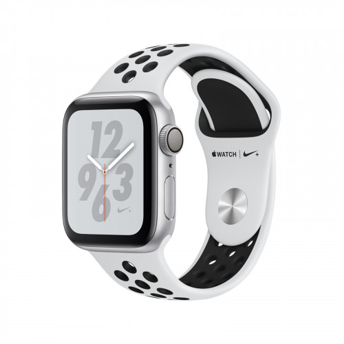 Apple Watch Nike Series 4 GPS Cellular, 40mm Silver Aluminum Case with Pure Platinum/Black Nike Sport Band (MTV92 / MTX62)