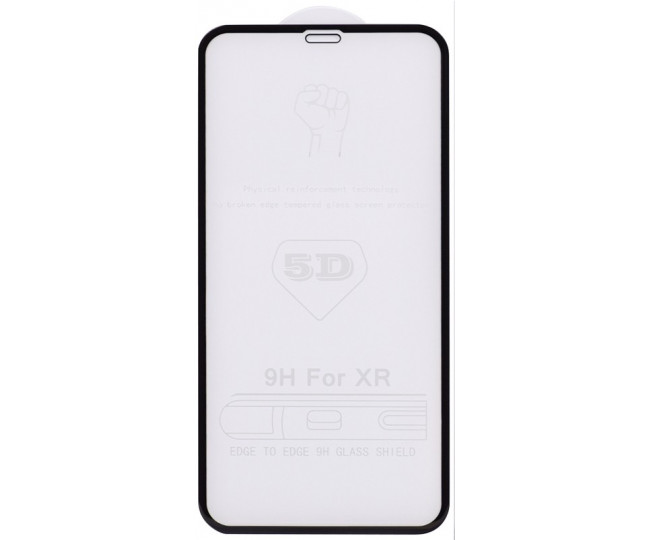 Захисне скло 5D для iPhone XR/11 Black б/к