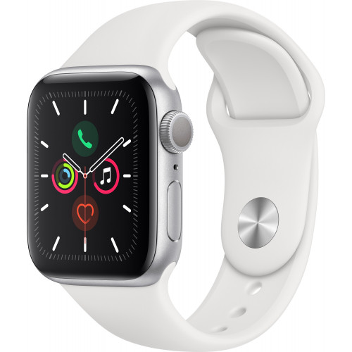 Apple Watch Series 5 GPS 40mm Silver Aluminum w. White b.- Silver Aluminum (MWV62) б/у