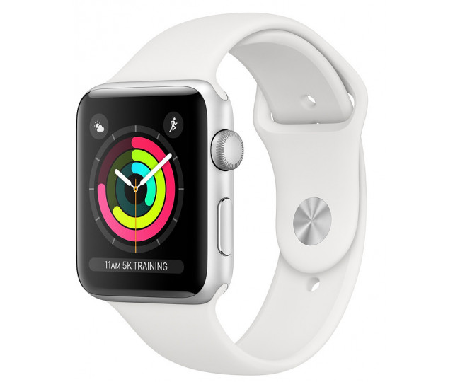 Apple Watch Series 3 42mm GPS Silver Aluminum Case with White Sport Band (MTF22) б/у 