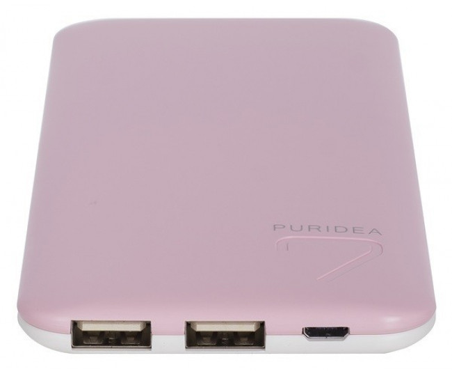 Внешний аккумулятор PURIDEA S4 6000mAh Li-Pol Rubber Pink & White
