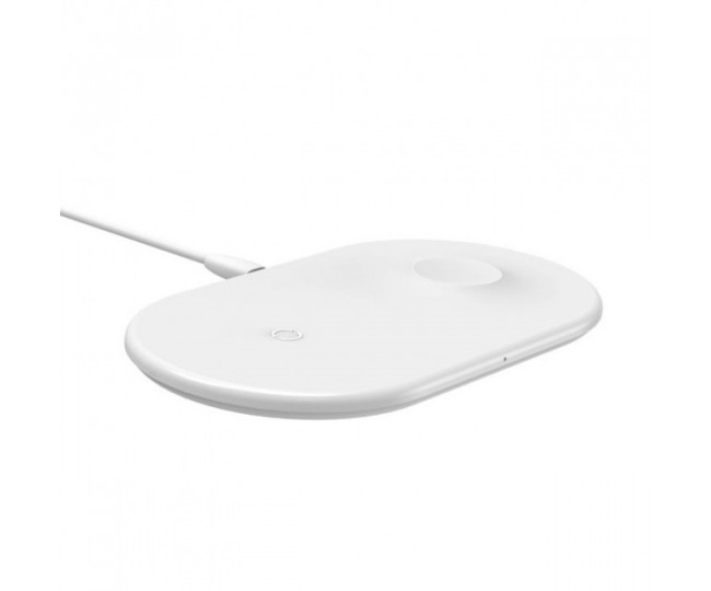 Беспроводная зарядка Baseus Wireless Charger Smart 2 in 1 White