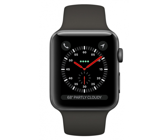 Apple Watch Space Gray Aluminum Case 42mm with Black Sport Band MQL12