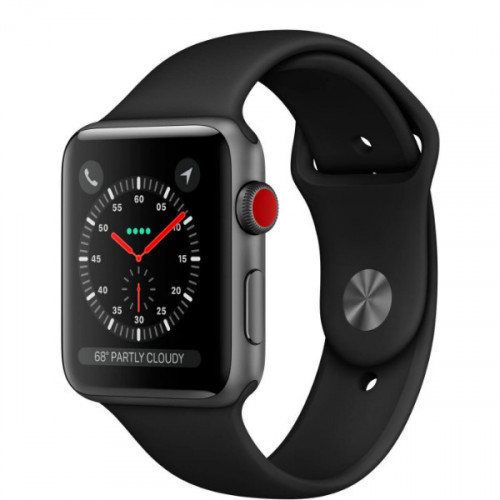 Apple Watch Series 3 GPS + LTE 42mm Space Gray Aluminum Case with Black Sport Band (MR302)