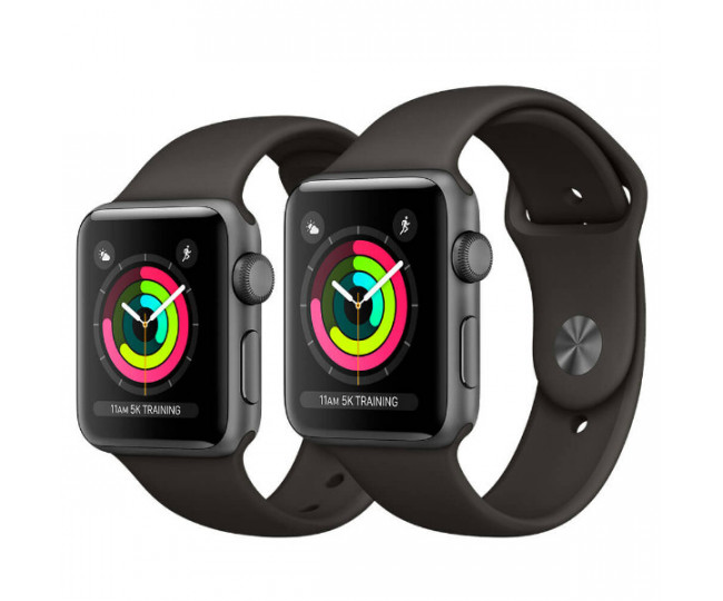 Apple Watch Series 3 38mm GPS Space Gray Aluminum Case with Gray Sport Band (MR352)