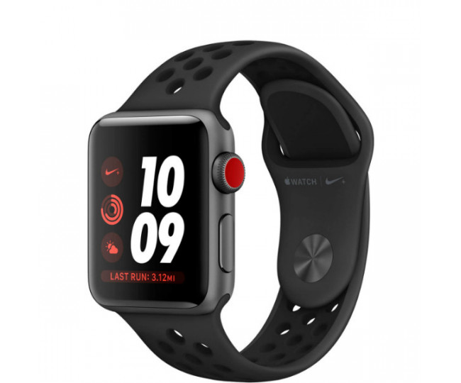 Apple Watch Series 3 Nike + (GPS + LTE) 38mm Space Gray Aluminum w. Anthracite / BlackSport B. (MQM82)