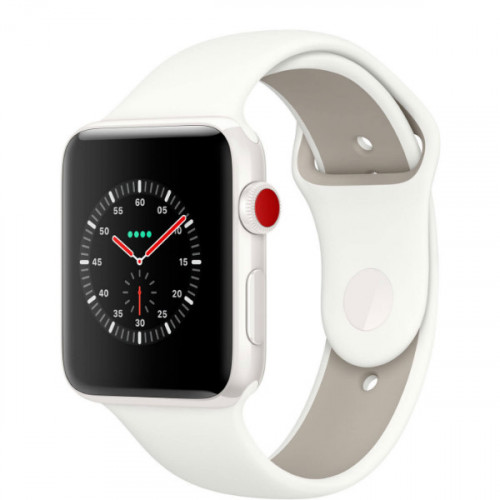 Apple Watch Edition Series 3 GPS + Cellular 42mm White Ceramic Case with Soft White / Pebble Sport (MQKD2)