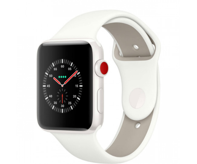 Apple Watch Edition Series 3 GPS + Cellular 42mm White Ceramic Case with Soft White / Pebble Sport (MQKD2)
