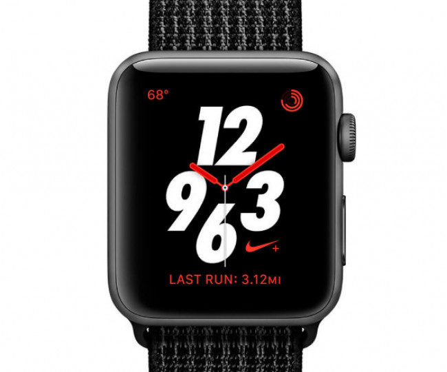 Apple Watch Series 3 Nike + GPS + LTE 38mm Space Gray Aluminium Case with Black / Pure Platinum Nike Sport Loop (MQL82)