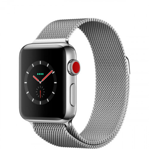 Apple Watch Series 3 GPS + Cellular 38mm Stainless Steel Case with Milanese Loop (MR1F2)