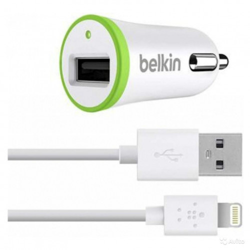 АЗУ Belkin 10 Watt/2.1A 1USB +Lightning cable White