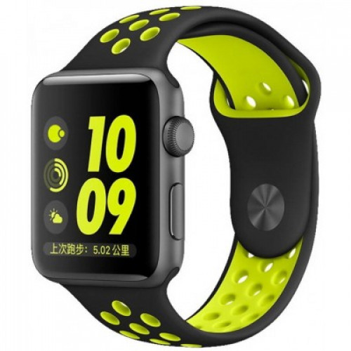 Ремінець COTEetCI W12 for Apple Watch Nike Band 42mm Black / Yellow (WH5217-BK-YL)