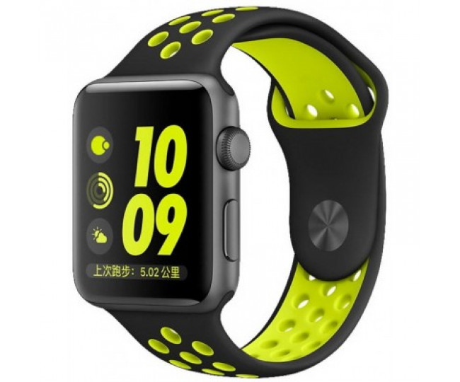 Ремешок COTEetCI W12 for Apple Watch Nike Band 42mm Black/Yellow (WH5217-BK-YL)