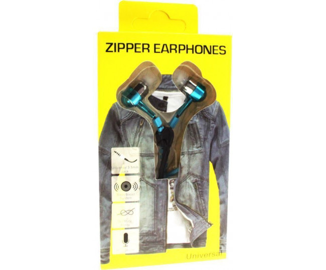 Наушники Zipper Earphones Blue