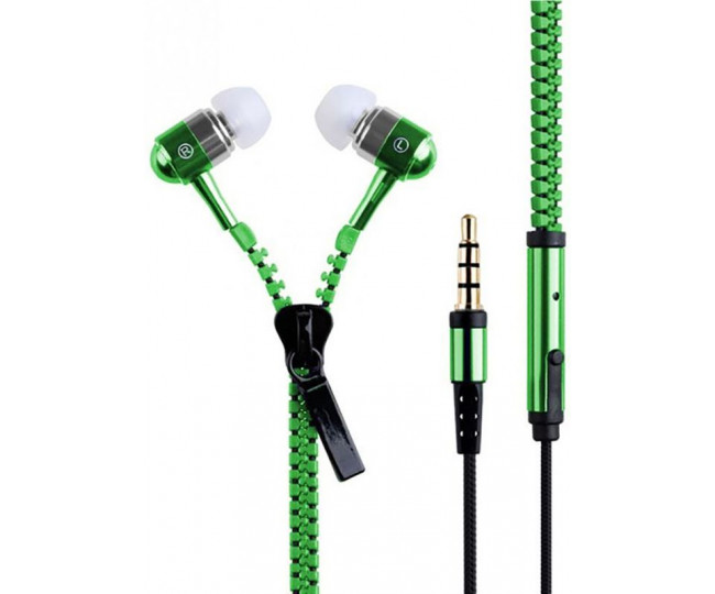 Навушники Zipper Earphones Green