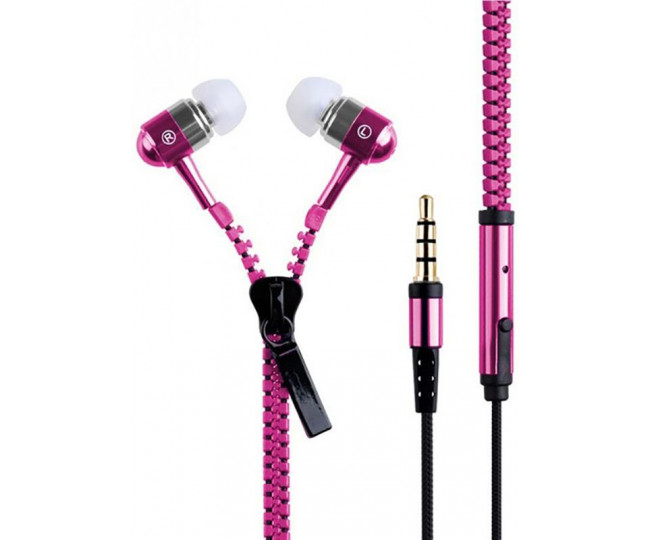Навушники Zipper Earphones Pink