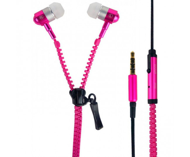 Навушники Zipper Earphones Pink