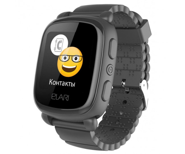 Дитячі смарт-годинник Elari KidPhone 2 Black з GPS-трекером (KP-2B)