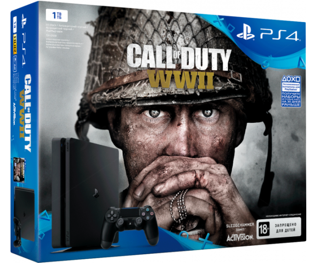 Sony Playstation 4 Pro 1000gb + Игра Call of duty WW2 (Гарантия 18 месяцев)